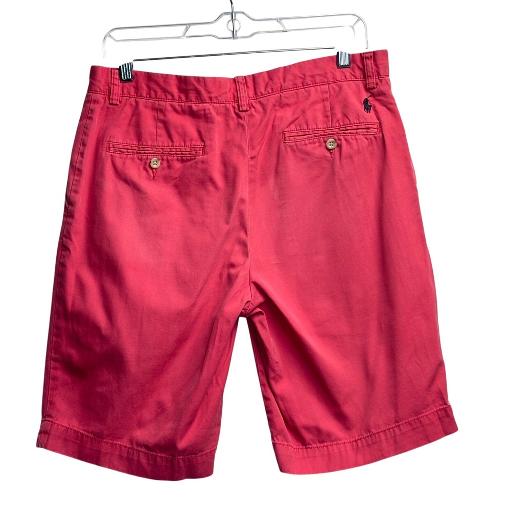 Polo Ralph Lauren Pleated Chino Shorts Salmon Cotton Preppy Coastal‎ VTG Y2K 32